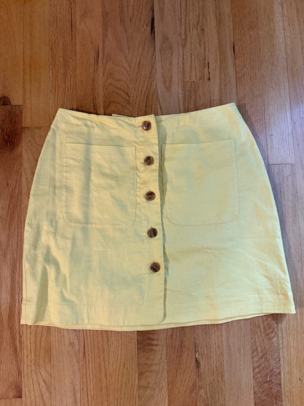 Banana Republic Yellow linen blend Button-Front Women’s Skirt